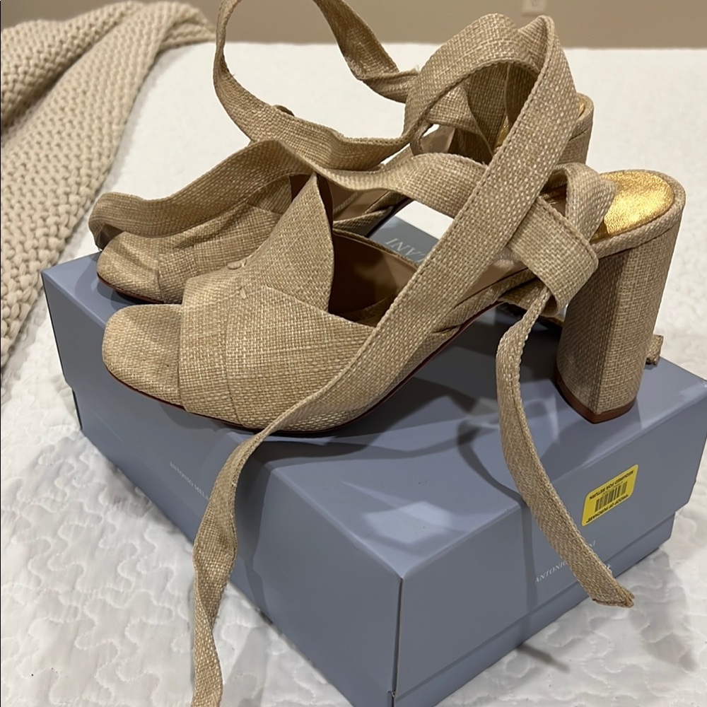 Elegant Tan Block Heel Sandals